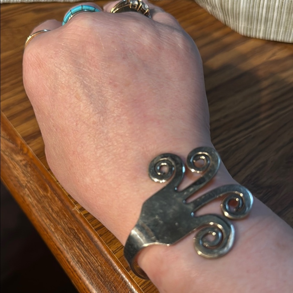 Vintage fork bracelet Elegant Silver Swirl Bracelet